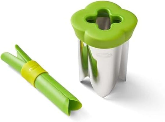 2-in-1 Bell Pepper and Jalapeno Corer Set, 2-Piece Stainless Steel Corer Tool, Seed Remover & Deseeder for Stuffed Peppers, Quick Prep Kitchen Gadget with Nesting Storage, Dishwasher Safe