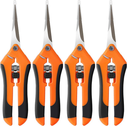 4 Pack Pruning Shears, 6.5 Inch Garden Scissors Gardening Hand Pruning Snips with Straight Stainless Steel Precision Blades for Gardening Flower Plant Precise Trimming and Pruning Maintenance