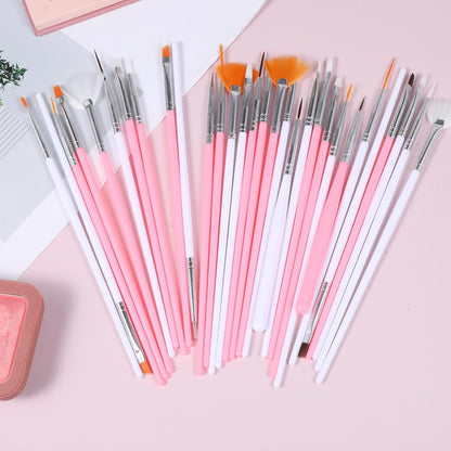 Cake Decorating Brushes, 30 PCS Food Paint Brush Food Safe Cookie Paint Brushes Kit Cookie Decorating Fondant Brush DIY Tool Set Icing Pastry Brushs for Painting Baking Supplies, White and Pink