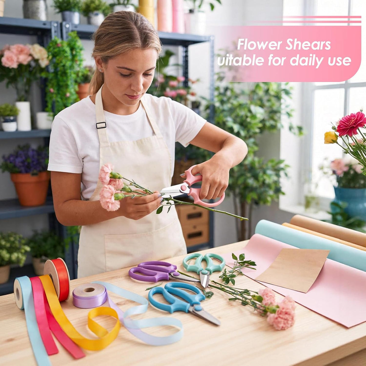 Flower Scissors, Stainless Steel Floral Scissors (Standard)
