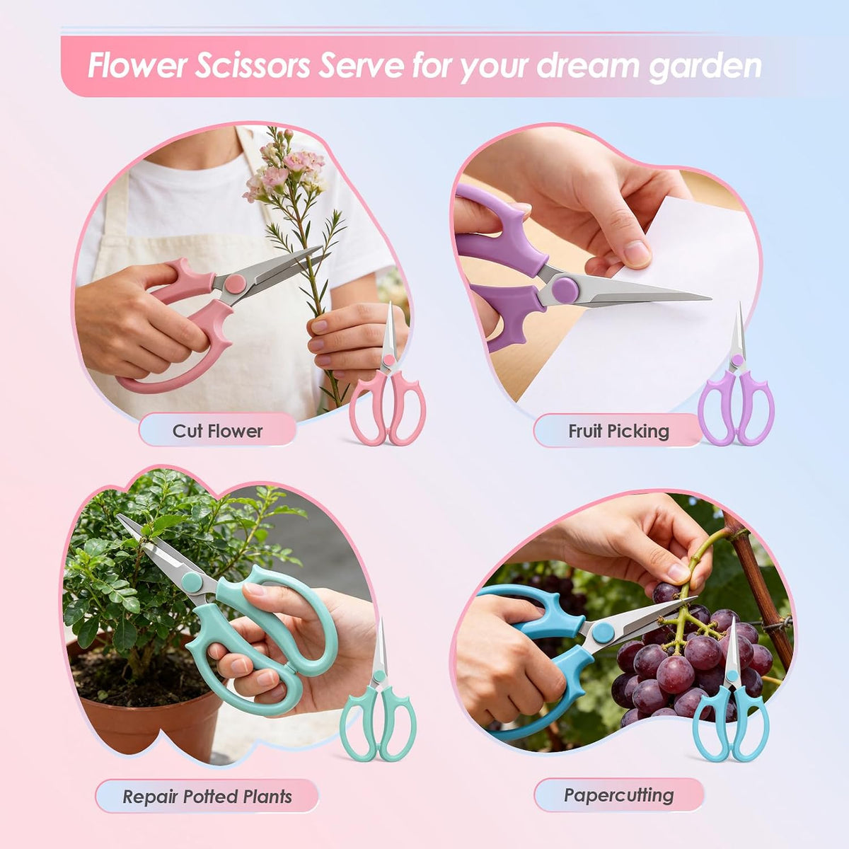 Flower Scissors, Stainless Steel Floral Scissors (Standard)