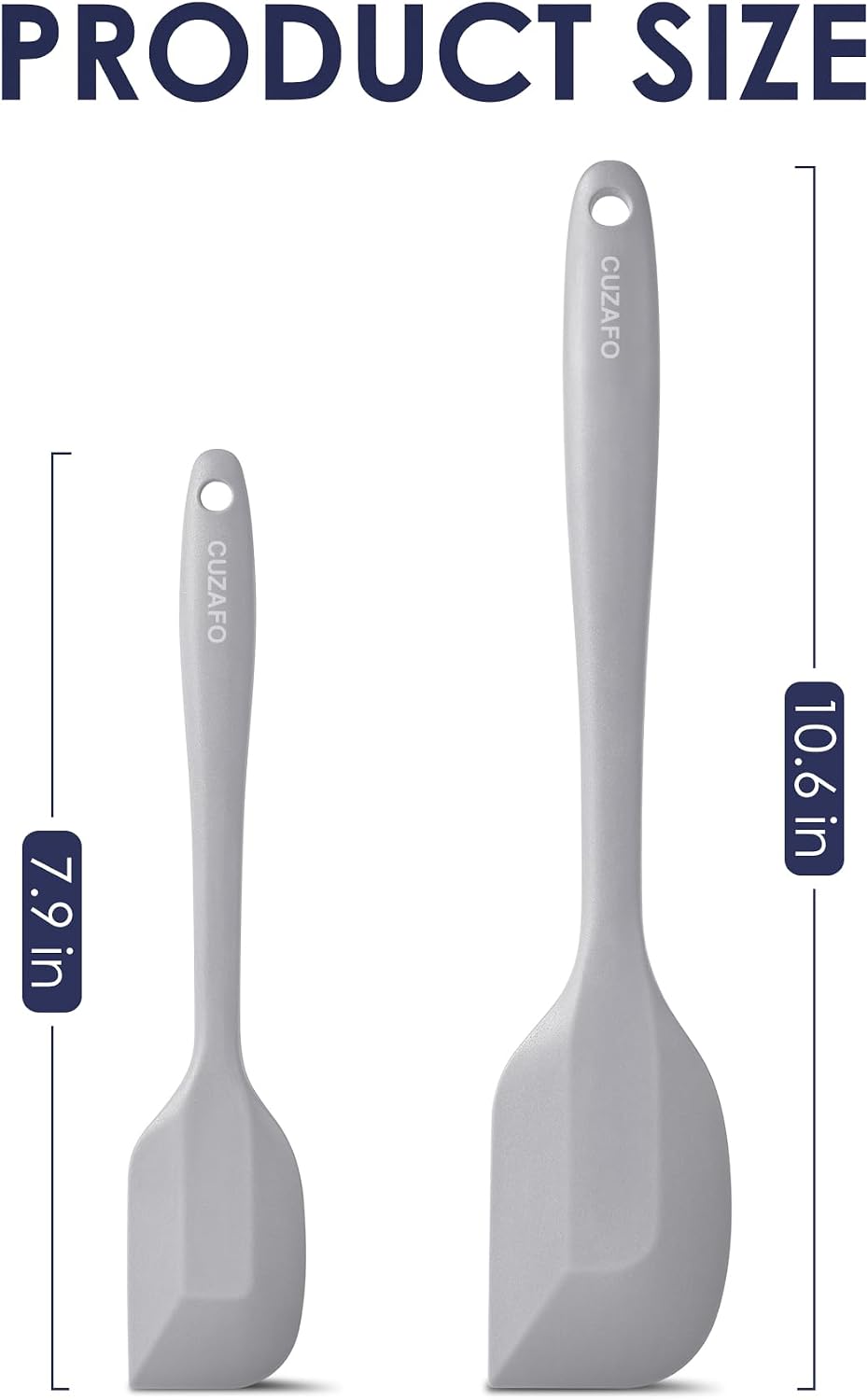 BPA Free Heat Resistant 600℉ Silicone Spatula, Turner Mixing Spatulas set Dishwasher Safe for Nonstick Cookware, Classic Blue
