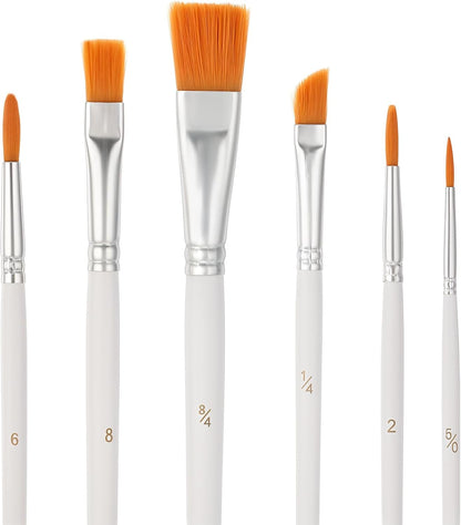 6PCS Paint Brushes, Cake Painting Brushes for Cake Decorating, Paint Brush for Cookies, Comfortable Wooden Handle, for Pastry, Cookie, and Cakes Decoration