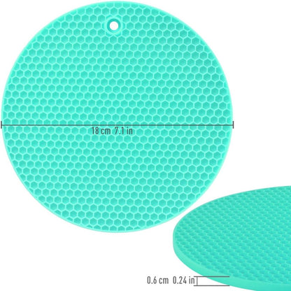 Silicone Square Trivets Mat, 6 Packs Multipurpose Non Slip Heat Resistant Pot Holder-Mint Green