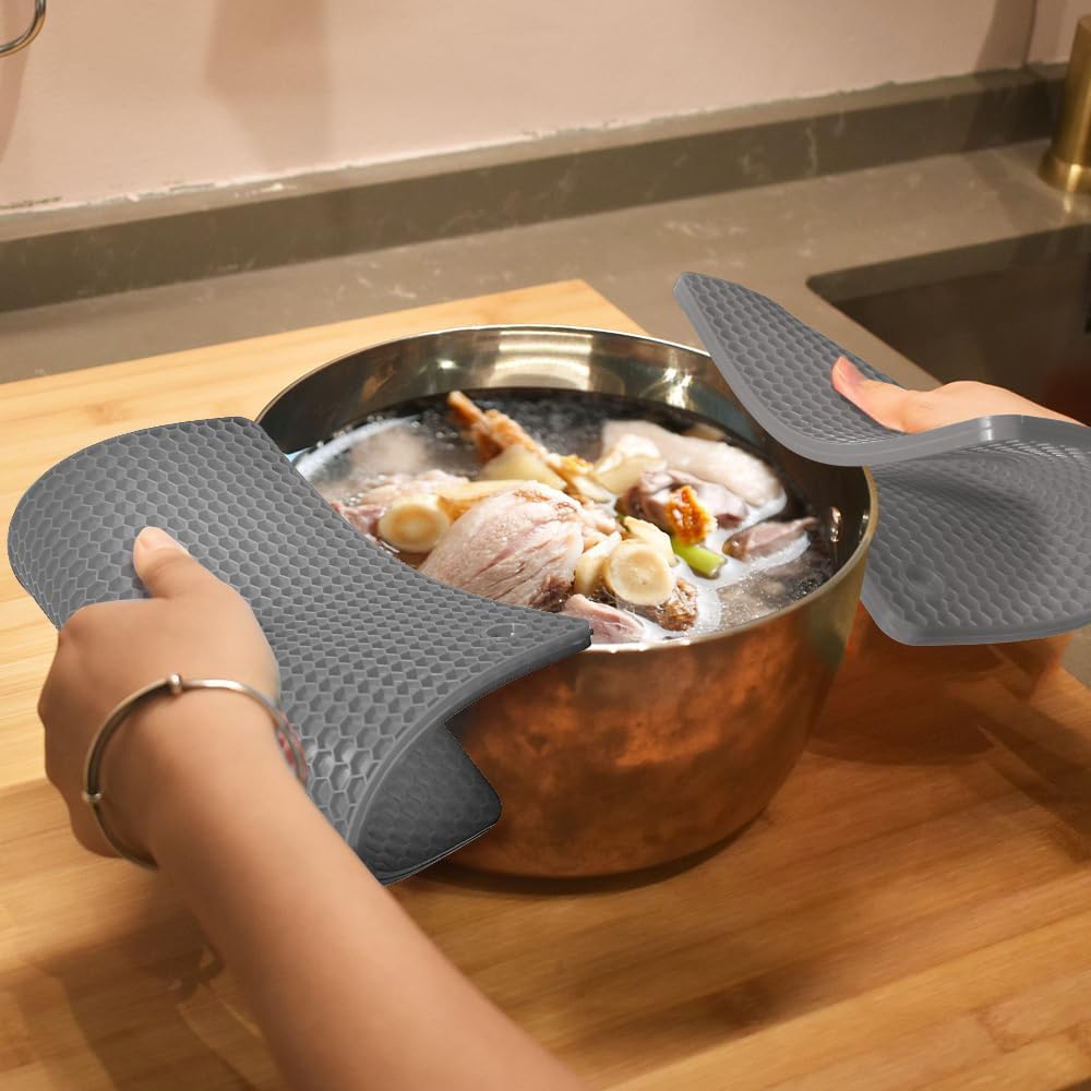 Silicone Square Trivets Mat, 6 Packs Multipurpose Non Slip Heat Resistant Pot Holder-Mint Green