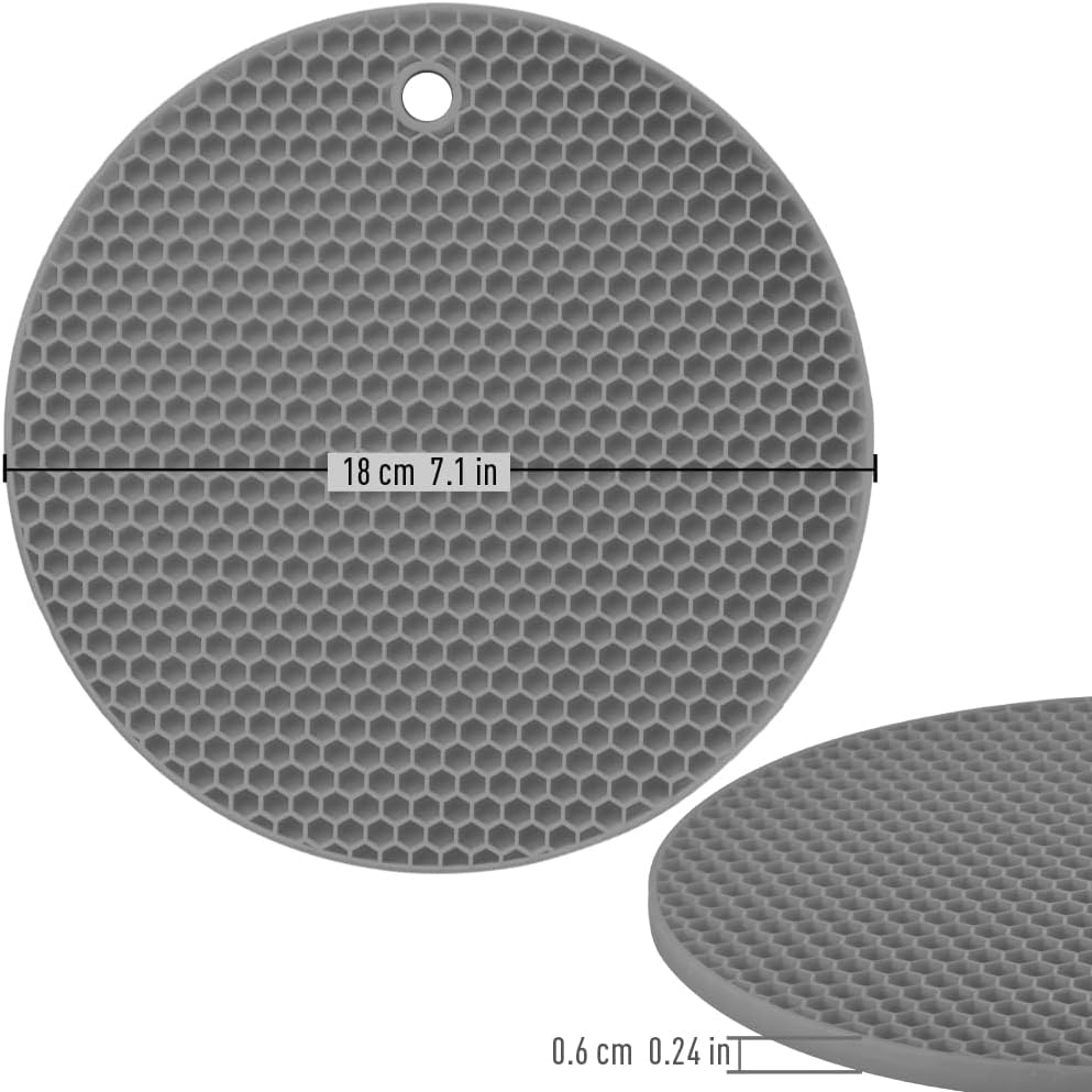 Silicone Square Trivets Mat, 6 Packs Multipurpose Non Slip Heat Resistant Pot Holder-Mint Green