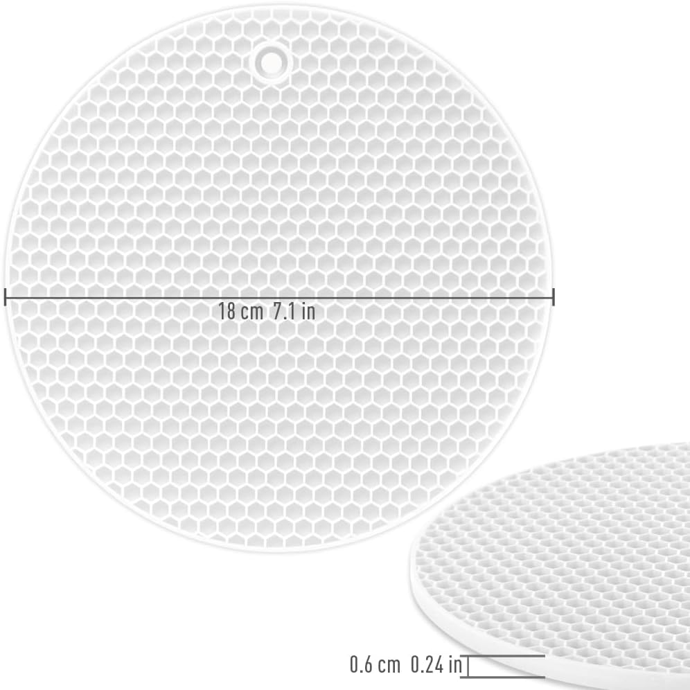 Silicone Square Trivets Mat, 6 Packs Multipurpose Non Slip Heat Resistant Pot Holder-Mint Green