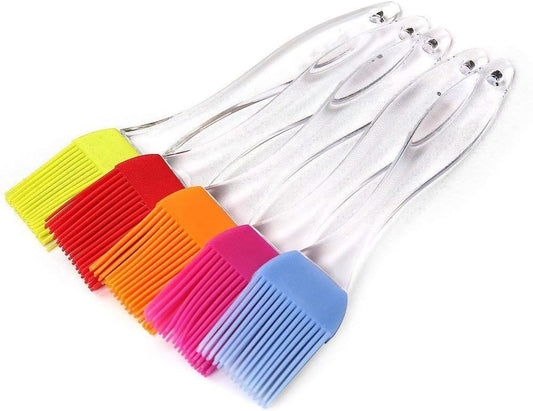 Silicone Basting Pastry & BBQ Brush Set - 5 PCS Silicone BBQ Pastry Oil Brush Turkey Baster,Barbecue Utensil use for Grilling and Marinating (6.89" * 1.28"(L*W))
