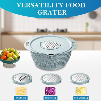 4-1 Colander with Bowl Set, Food Strainers and Colanders, Fruit Washing Bowl with Strainer, Rotatable Colander for Kitchen, Aesthetic Kitchen Gadget, Christmas & New Year Gifts - Beige