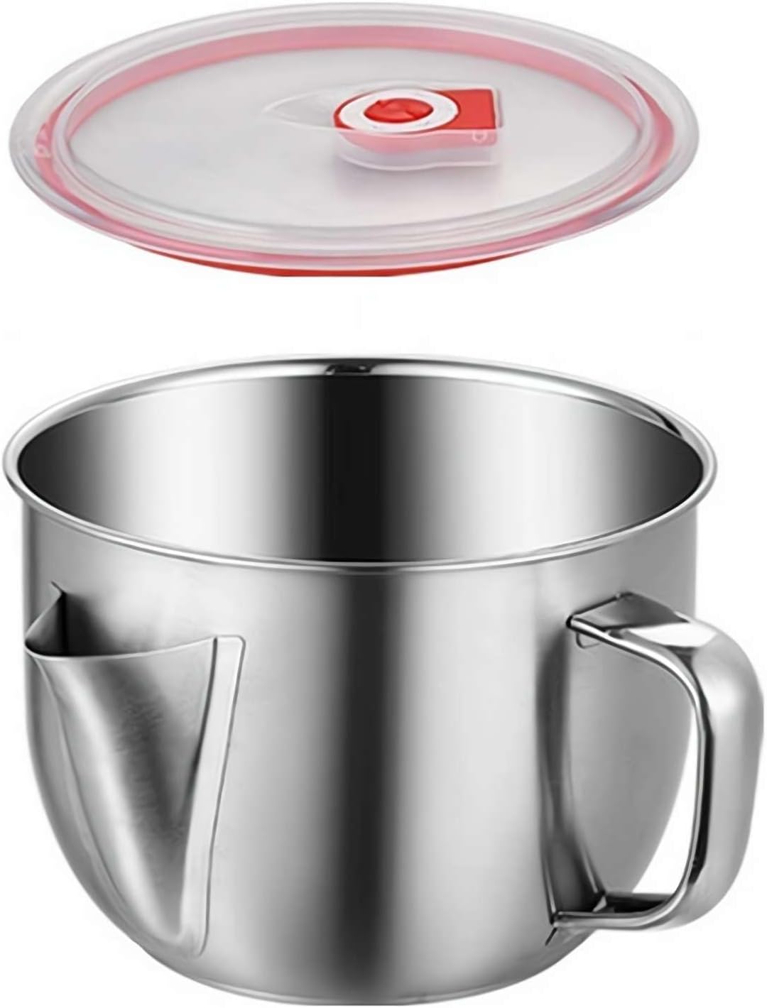 Fat Separator - Stainless Steel Gravy Fat Separator with Lid, Grease Separator for Roasting | Kitchen Gadgets, Meat Strainer for Grease with Handle, Remove Excess Oil from Soup Or Food