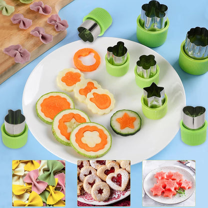 14 Pack Melon Baller Scoop Set - 4 in 1 Stainless Steel Fruit Tool Set Fruit Scooper Seed Remover with Fruit Vegetable Cutter Shapes Set Fruit Peeler for Fruit Slicer Dig Pulp Separator
