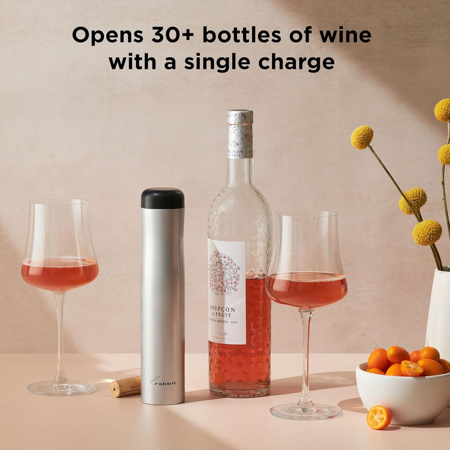 Automatic Electric Corkscrew Wine Opener, Cordless Rechargeable, One-Touch Operation, Sleek Shiny Black Finish, Easy to Use for Wine Lovers