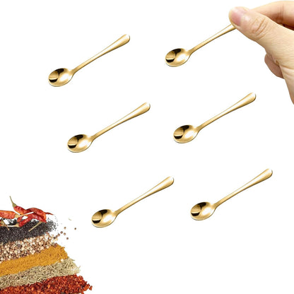 8 PCS Tiny Stainless Steel Spoons for Spices Jars, Mini Size 2.87", Cute Small Stainless Steel Condiment Spoons for Spices, Salt, Sugar, Pepper, Honey, Fun Little Scoops