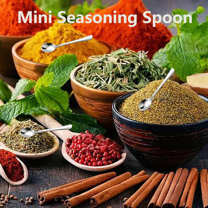 8 PCS Tiny Stainless Steel Spoons for Spices Jars, Mini Size 2.87", Cute Small Stainless Steel Condiment Spoons for Spices, Salt, Sugar, Pepper, Honey, Fun Little Scoops