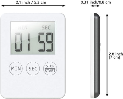 Attom Tech 2 Pack Slim Digital Kitchen Timer Magnetic Countdown for Cooking