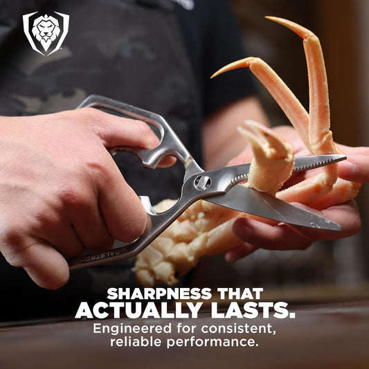 Kitchen Scissors — Japanese Stainless Steel Shears, Ambidextrous, Detachable for Cleaning — For Spatchcocking Chicken, Trimming Herbs, Pizza, Flatbread & Package Opening