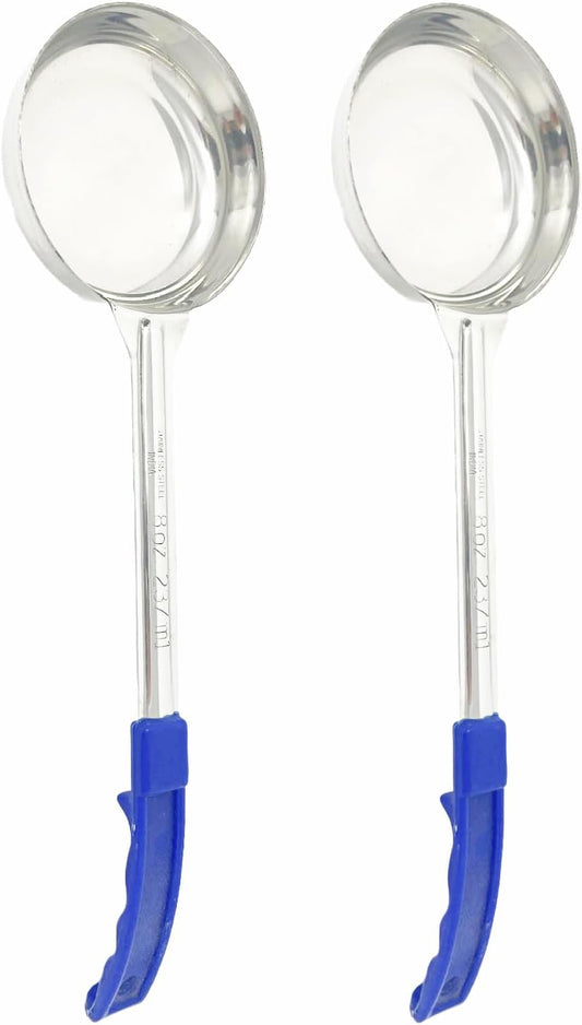 2 Pack - 8 oz. Portion Control Scoops, Spoodles - Blue Handle Food Serving Spoon