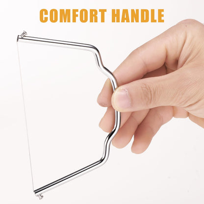 2pcs Cheese Slicer, High Efficiency Stainless Steel Wire Cheese Cutter for Block Cheese Handheld Butter Slicers Multipurpose Kitchen Gadgets Tool for Butter Avocado