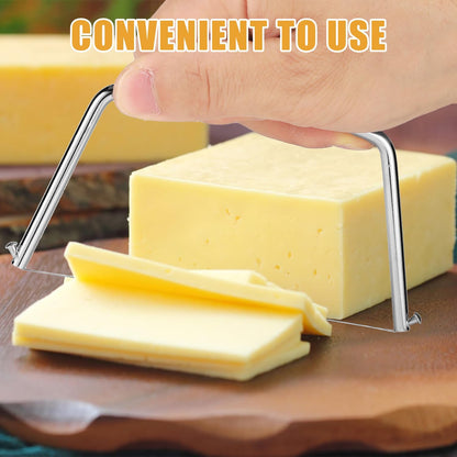 2pcs Cheese Slicer, High Efficiency Stainless Steel Wire Cheese Cutter for Block Cheese Handheld Butter Slicers Multipurpose Kitchen Gadgets Tool for Butter Avocado