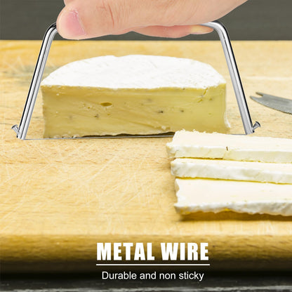 2pcs Cheese Slicer, High Efficiency Stainless Steel Wire Cheese Cutter for Block Cheese Handheld Butter Slicers Multipurpose Kitchen Gadgets Tool for Butter Avocado