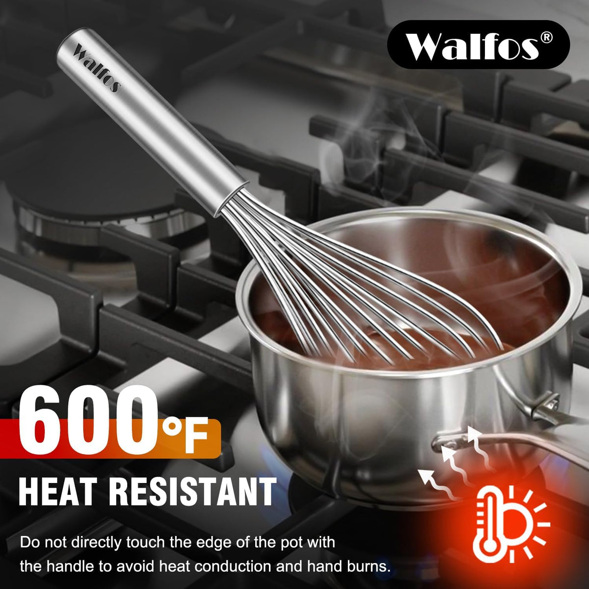 Whisk,304 Stainless Steel whisk,No-Rust 7+9+11inch Whisks for cooking Nice for Blending,Whisking,Beating.Heat resistant 600°F Dishwasher Safe. Heavy duty kitchen whisk.SILVER