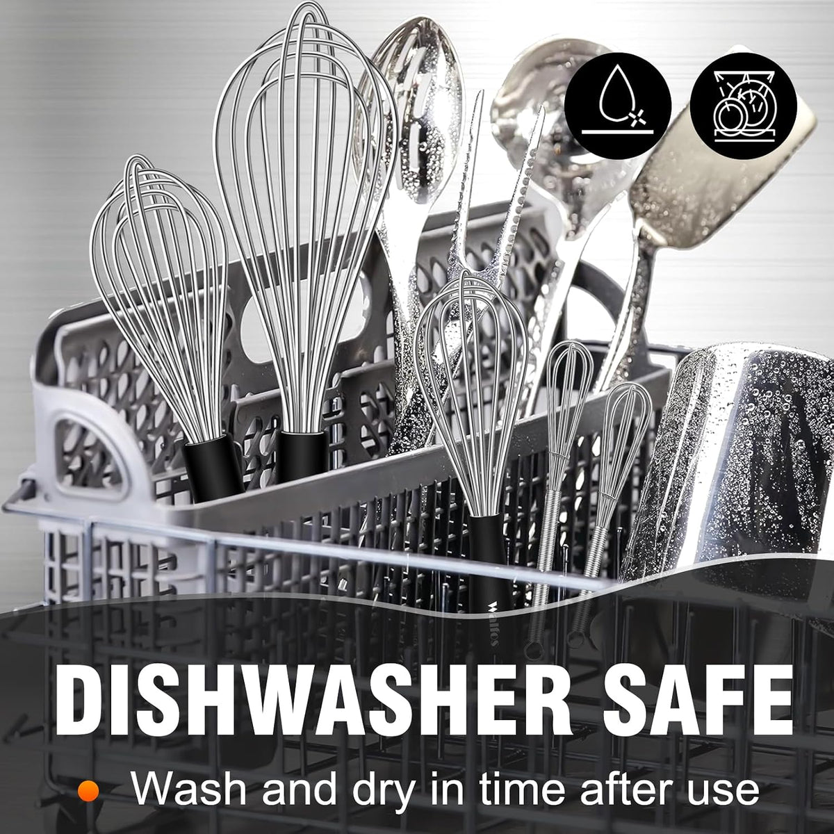 Whisk,304 Stainless Steel whisk,No-Rust 7+9+11inch Whisks for cooking Nice for Blending,Whisking,Beating.Heat resistant 600°F Dishwasher Safe. Heavy duty kitchen whisk.SILVER