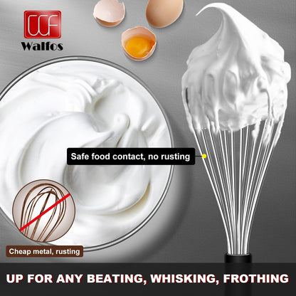 Whisk,304 Stainless Steel whisk,No-Rust 7+9+11inch Whisks for cooking Nice for Blending,Whisking,Beating.Heat resistant 600°F Dishwasher Safe. Heavy duty kitchen whisk.SILVER