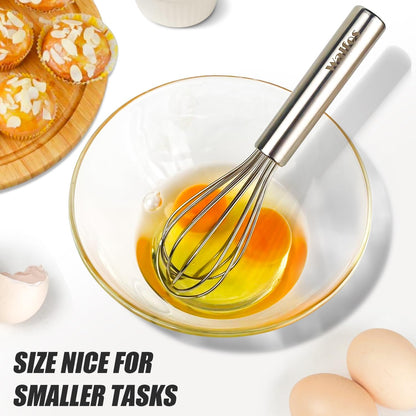 Whisk,304 Stainless Steel whisk,No-Rust 7+9+11inch Whisks for cooking Nice for Blending,Whisking,Beating.Heat resistant 600°F Dishwasher Safe. Heavy duty kitchen whisk.SILVER