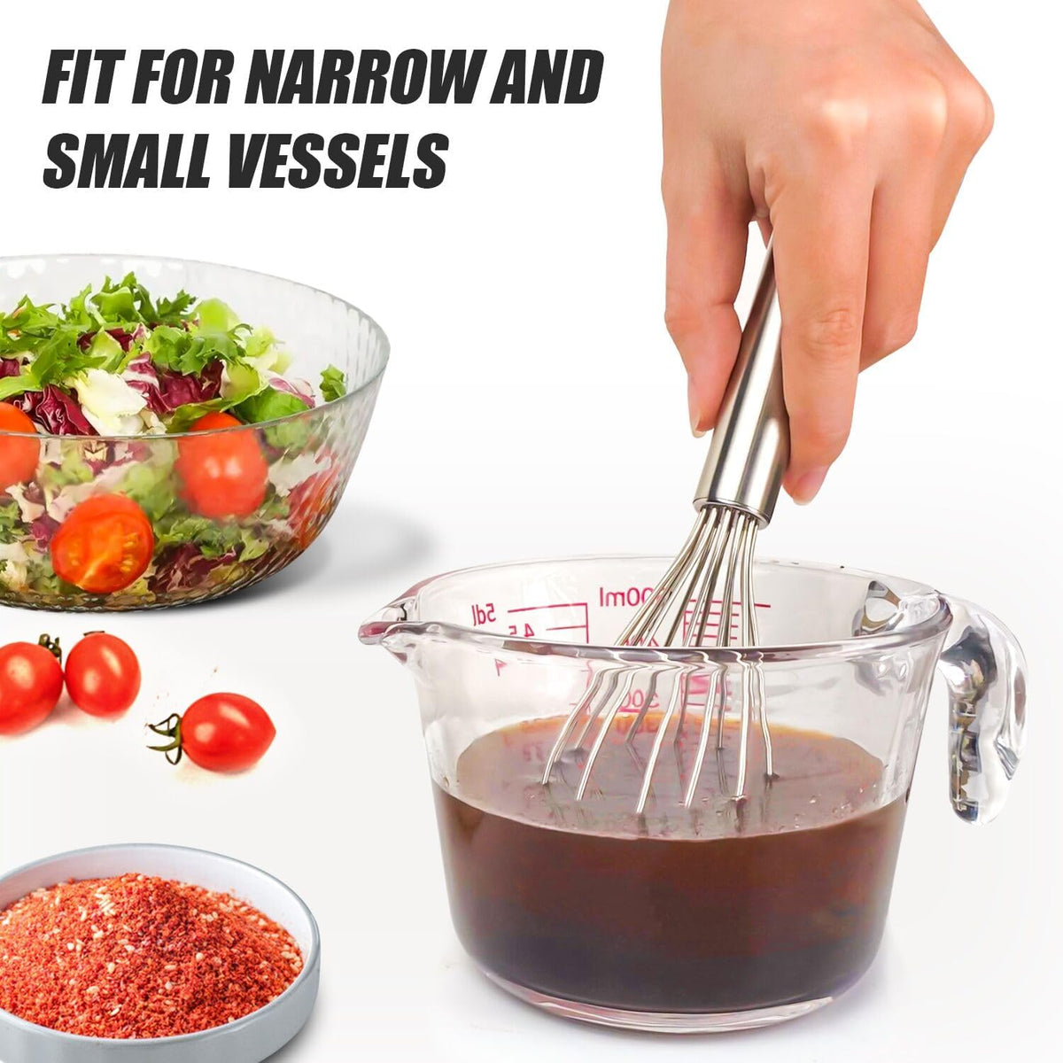 Whisk,304 Stainless Steel whisk,No-Rust 7+9+11inch Whisks for cooking Nice for Blending,Whisking,Beating.Heat resistant 600°F Dishwasher Safe. Heavy duty kitchen whisk.SILVER