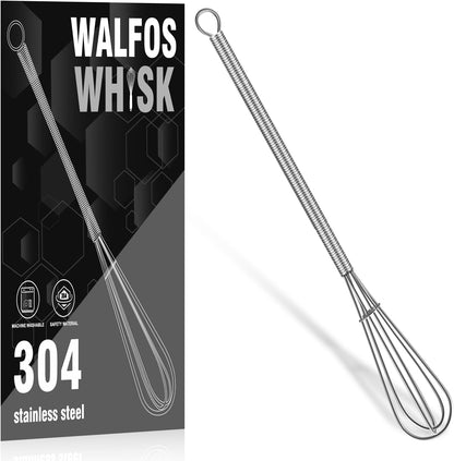 Whisk,304 Stainless Steel whisk,No-Rust 7+9+11inch Whisks for cooking Nice for Blending,Whisking,Beating.Heat resistant 600°F Dishwasher Safe. Heavy duty kitchen whisk.SILVER