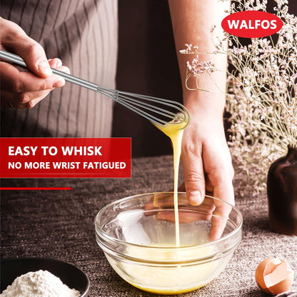 Whisk,304 Stainless Steel whisk,No-Rust 7+9+11inch Whisks for cooking Nice for Blending,Whisking,Beating.Heat resistant 600°F Dishwasher Safe. Heavy duty kitchen whisk.SILVER