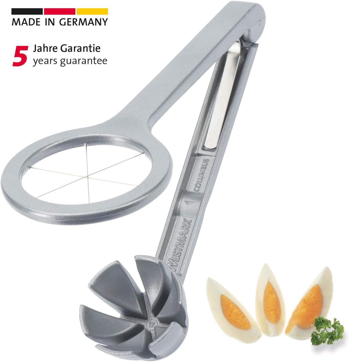 Wedge Egg Slicer - Heavy-Duty Aluminum Cutter with Stainless Steel Blades for Wedge Slices, Multi-Purpose Wedger for Eggs, Mushrooms, Strawberries & Kiwi, Kitchen Essentials