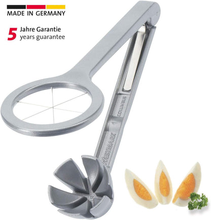 Wedge Egg Slicer - Heavy-Duty Aluminum Cutter with Stainless Steel Blades for Wedge Slices, Multi-Purpose Wedger for Eggs, Mushrooms, Strawberries & Kiwi, Kitchen Essentials