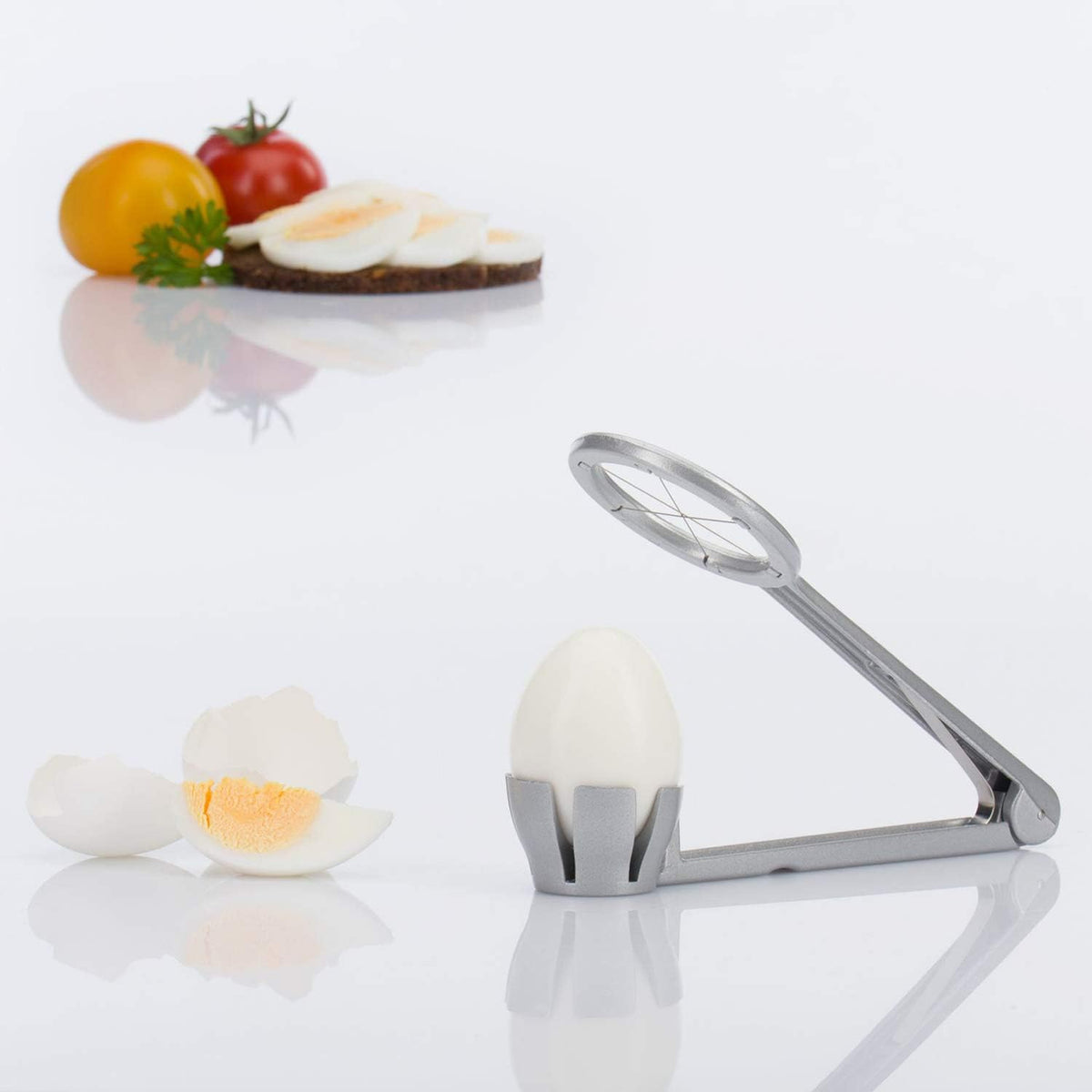 Wedge Egg Slicer - Heavy-Duty Aluminum Cutter with Stainless Steel Blades for Wedge Slices, Multi-Purpose Wedger for Eggs, Mushrooms, Strawberries & Kiwi, Kitchen Essentials