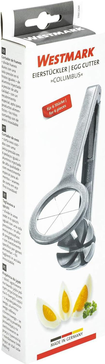 Wedge Egg Slicer - Heavy-Duty Aluminum Cutter with Stainless Steel Blades for Wedge Slices, Multi-Purpose Wedger for Eggs, Mushrooms, Strawberries & Kiwi, Kitchen Essentials