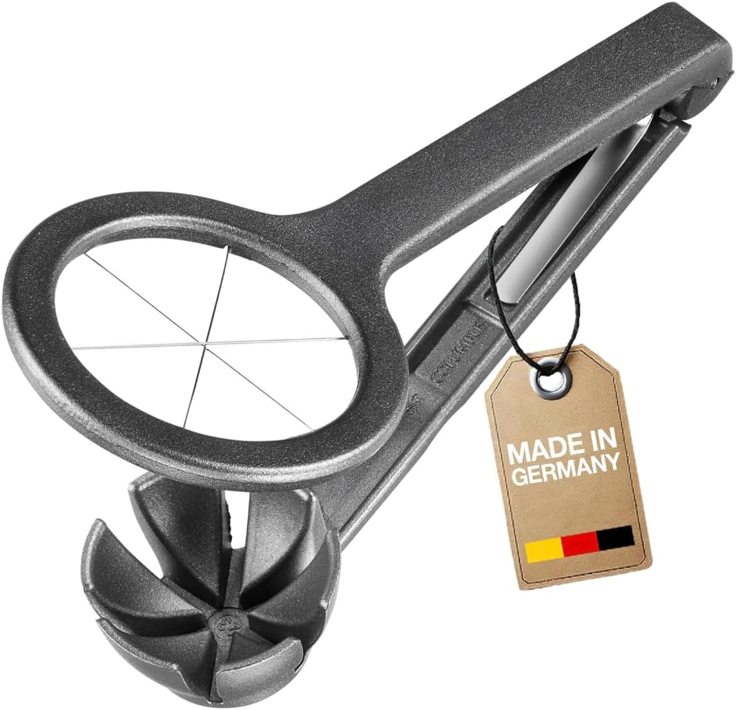 Wedge Egg Slicer - Heavy-Duty Aluminum Cutter with Stainless Steel Blades for Wedge Slices, Multi-Purpose Wedger for Eggs, Mushrooms, Strawberries & Kiwi, Kitchen Essentials
