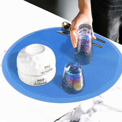 12 10 8 Inch Multi-use Microwave Mat, Trivet, Pot Holders, Drying, Baking, Place Mat, Utensils Rest, Silicone Cover Pad for Hot Pot Pans Bowls Plates Dishes Kitchen Counter,Heat Resistant,Blue