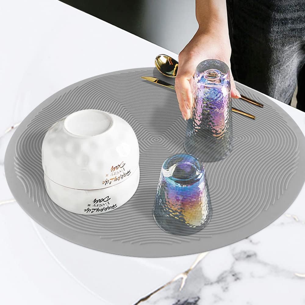 12 10 8 Inch Multi-use Microwave Mat, Trivet, Pot Holders, Drying, Baking, Place Mat, Utensils Rest, Silicone Cover Pad for Hot Pot Pans Bowls Plates Dishes Kitchen Counter,Heat Resistant,Blue