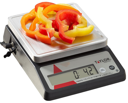 TE10FT 11-Pound Commercial Digital Portion Control Scale, 11 lb (5 kg) in 0.1 oz (1 g) Food and Cooking Scale, Tare and Hold Function, NSF, Stainless Steel Platform