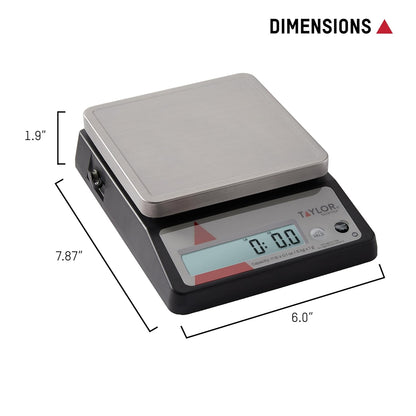 TE10FT 11-Pound Commercial Digital Portion Control Scale, 11 lb (5 kg) in 0.1 oz (1 g) Food and Cooking Scale, Tare and Hold Function, NSF, Stainless Steel Platform