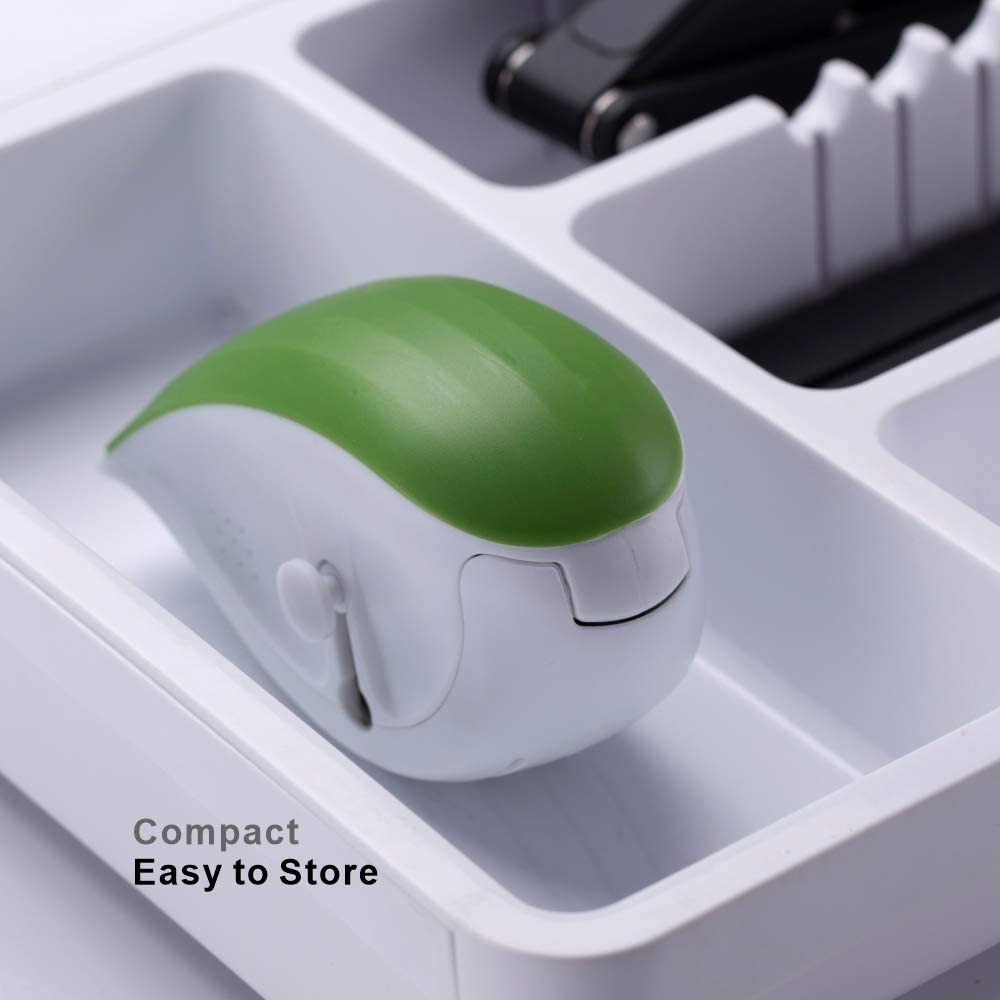 3-in-1 Herb Chopper Mincer Roller Cutter Slicer, Leaf Stripper, Scraper- Retractable for Safe Storage, Detachable for Easy Cleaning, 4 Sharp Stainless Steel Blades, Soft-touch Handle