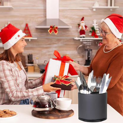 Kitchen Utensil Holder,Extra Large 360°Rotating For Countertop Organizer | Stainless Steel Storage,Hold 40 Utensils,Cooking Silverware Caddy 3 Compartment Spoon Spatula Tool Container（Silvery）