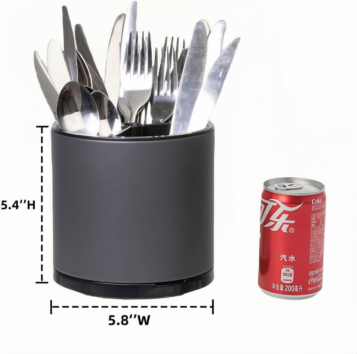 Kitchen Utensil Holder,Extra Large 360°Rotating For Countertop Organizer | Stainless Steel Storage,Hold 40 Utensils,Cooking Silverware Caddy 3 Compartment Spoon Spatula Tool Container（Silvery）