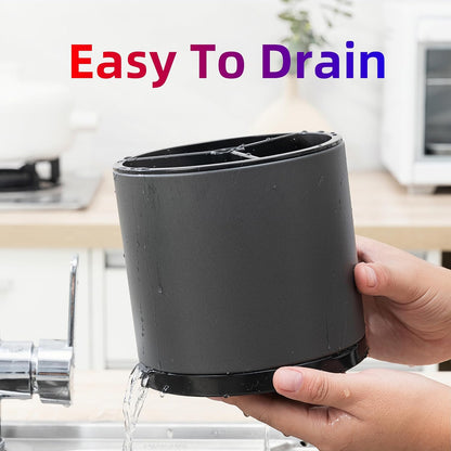 Kitchen Utensil Holder,Extra Large 360°Rotating For Countertop Organizer | Stainless Steel Storage,Hold 40 Utensils,Cooking Silverware Caddy 3 Compartment Spoon Spatula Tool Container（Silvery）