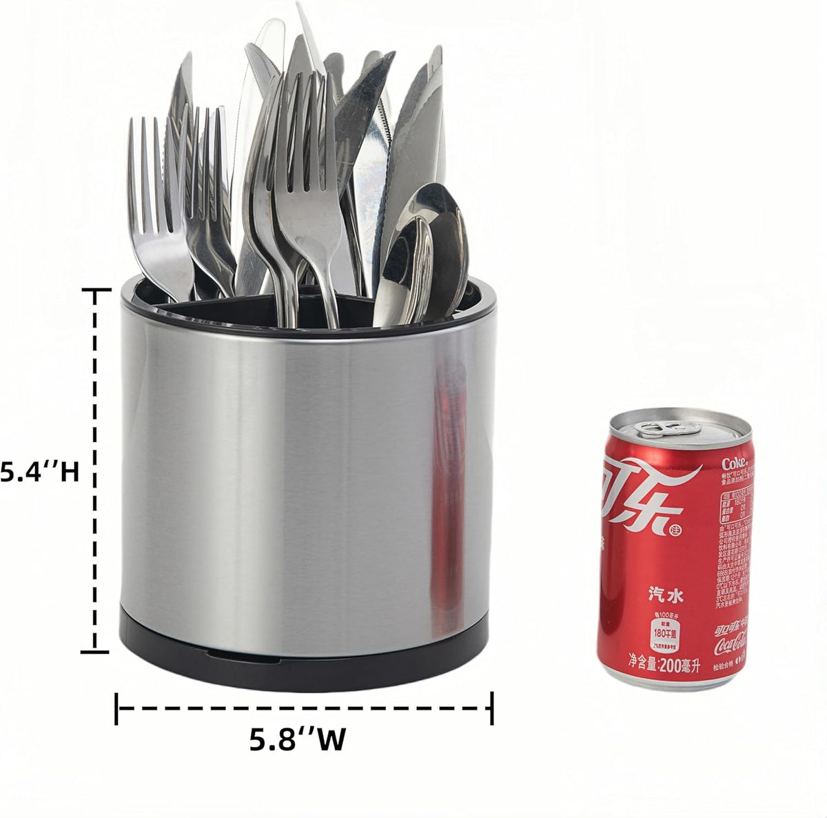 Kitchen Utensil Holder,Extra Large 360°Rotating For Countertop Organizer | Stainless Steel Storage,Hold 40 Utensils,Cooking Silverware Caddy 3 Compartment Spoon Spatula Tool Container（Silvery）