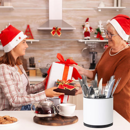Kitchen Utensil Holder,Extra Large 360°Rotating For Countertop Organizer | Stainless Steel Storage,Hold 40 Utensils,Cooking Silverware Caddy 3 Compartment Spoon Spatula Tool Container（Silvery）