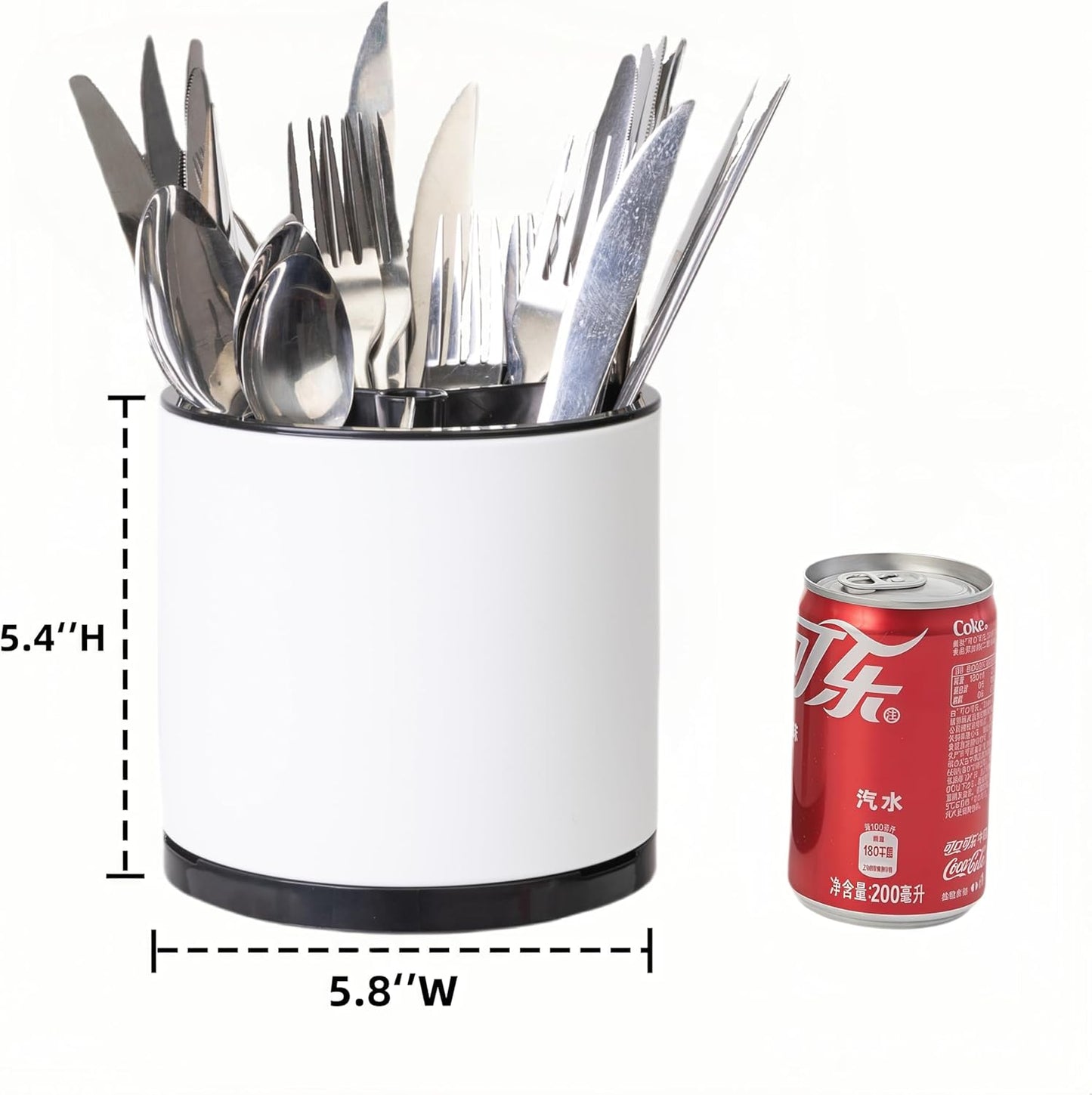 Kitchen Utensil Holder,Extra Large 360°Rotating For Countertop Organizer | Stainless Steel Storage,Hold 40 Utensils,Cooking Silverware Caddy 3 Compartment Spoon Spatula Tool Container（Silvery）