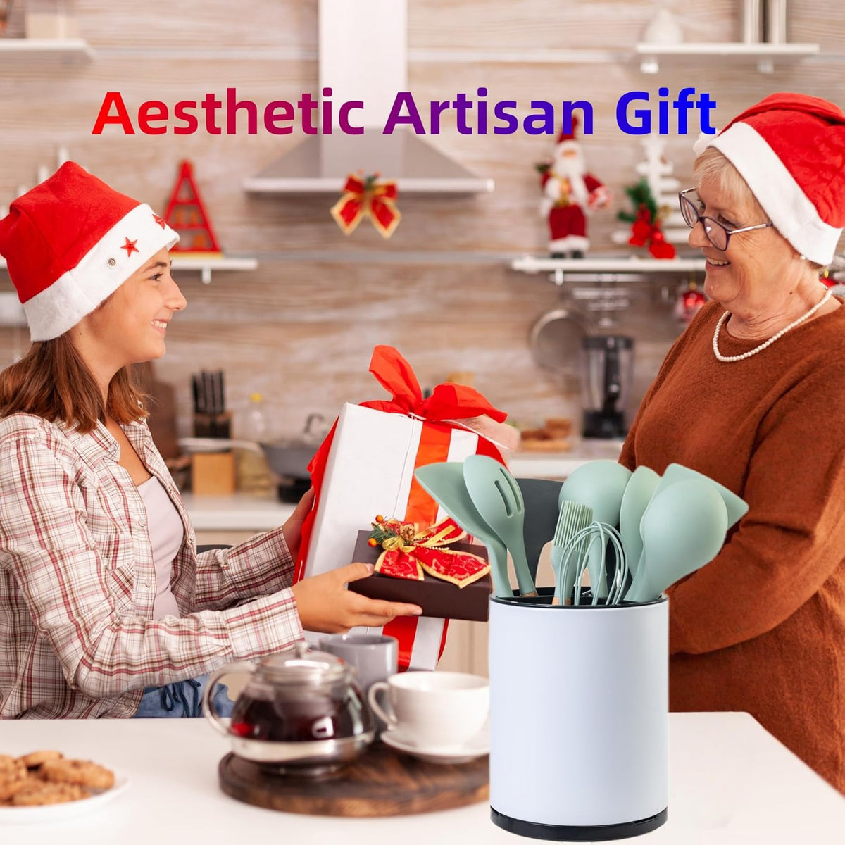 Kitchen Utensil Holder,Extra Large 360°Rotating For Countertop Organizer | Stainless Steel Storage,Hold 40 Utensils,Cooking Silverware Caddy 3 Compartment Spoon Spatula Tool Container（Silvery）