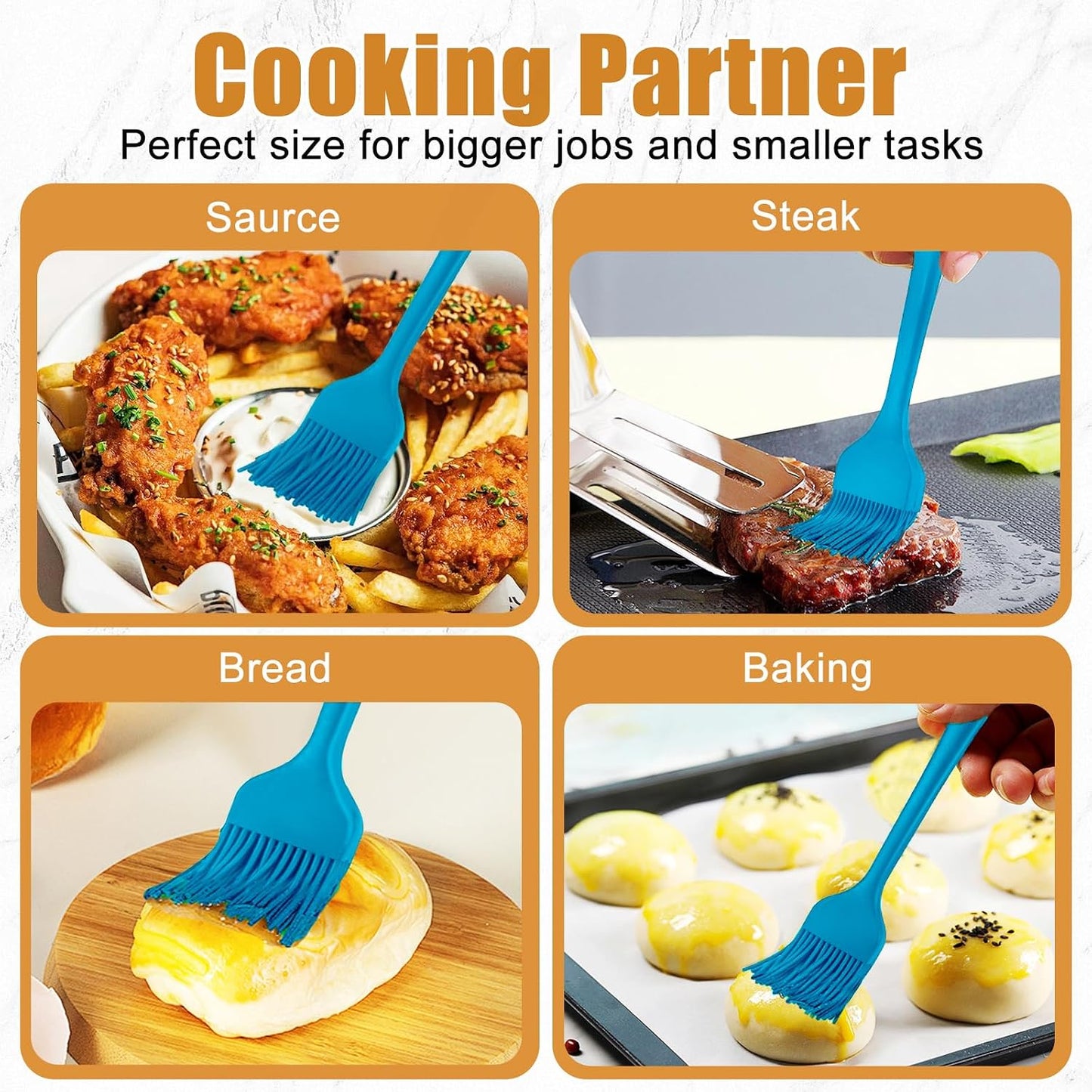Silicone Basting Brush 2 Pcs Pastry Brush for Oil, BBQ, Grill, Sauce Baking Cooking, Dishwasher Safe (Pink)