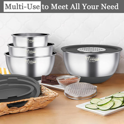 Mixing Bowls with Airtight Lids, Stainless Steel Mixing Bowls Set